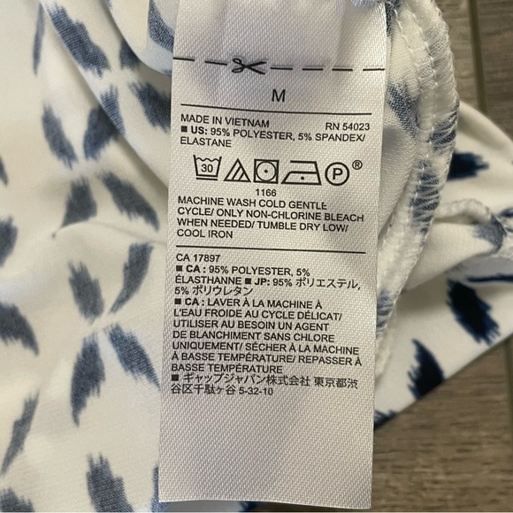 Banana Republic Faux Wrap Dress Women's Sleeveless Blue White Sz M NWT - Picture 7 of 8